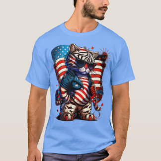 T-shirt Drapeau 4 juillet Patriotique Bengale Tiger US