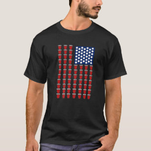 T-shirt Drapeau 4 juillet Red Solo Cup Beer Pong USA