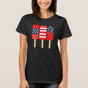 T-shirt Drapeau 4 juillet rouge blanc bleu bleu américain