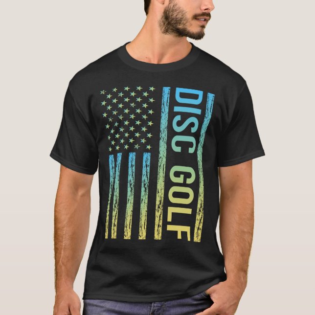 T-shirt Drapeau à dégradé de Disc Golf (Devant)