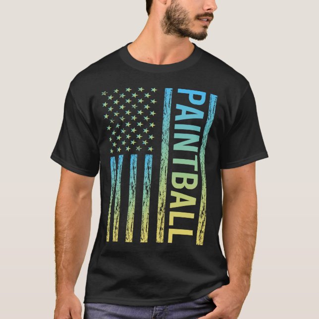 T-shirt Drapeau à dégradé Paintball (Devant)