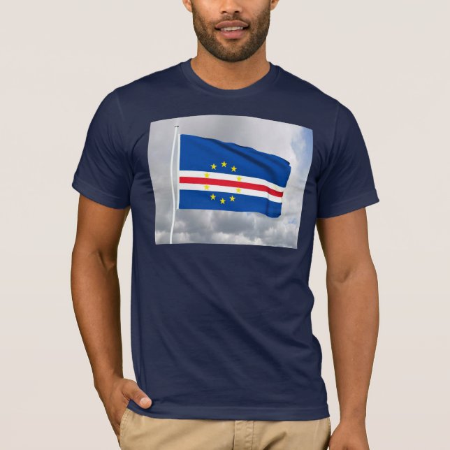 T-shirt Drapeau à drapeau cabo Verde (Devant)