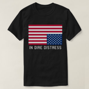 T-shirt Drapeau à l'envers dans la détresse