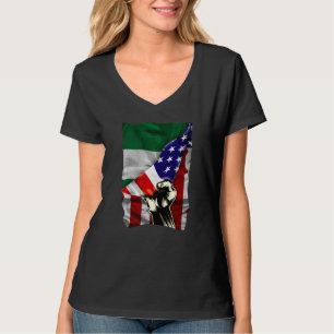 T-shirt Drapeau à moitié américain Nigeria RACINES USA Dra