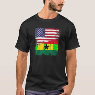T-shirt Drapeau à moitié ghanéen T chemise Vintage Ghana U