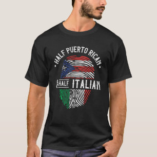 T-shirt Drapeau À Moitié Portoricain Et À Moitié Italien R