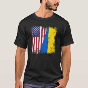 T-shirt Drapeau à moitié ukrainien Ukraine Vintage Ukraine