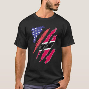 T-shirt Drapeau à rayures de coeur cultivé de patriote amé