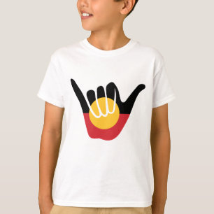 T-shirt Drapeau aborigène australien signe Shaka pendaison