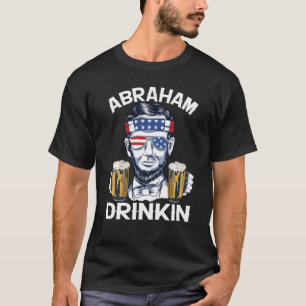 T-shirt Drapeau Abraham Drinkin Lincoln Retro 4 juillet Us