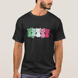 T-shirt Drapeau abrosexuel Tas Fierté LGBTQ Chats mignon a