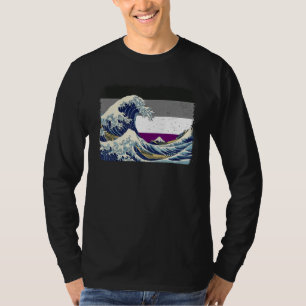T-shirt Drapeau Ace de la fierté asexuée Grande Vague au l