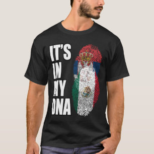 T-shirt Drapeau ADN Du Patrimoine Vintage Serbe Et Mexicai