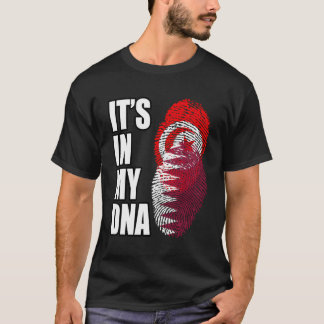 T-shirt Drapeau Adn Héritage Tunisien Et Qatari