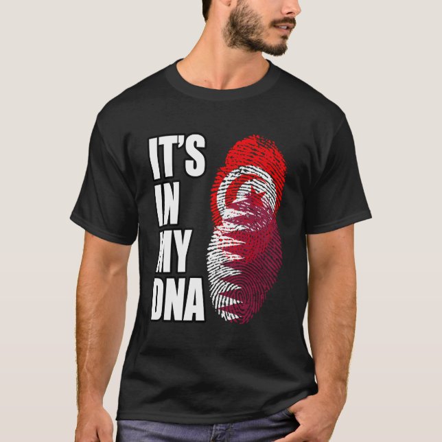 T-shirt Drapeau Adn Héritage Tunisien Et Qatari (Devant)