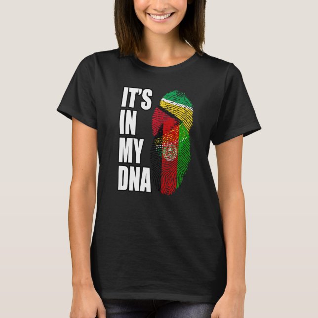 T-shirt Drapeau Adn Mélangé Afghan Et Guyanais (Devant)