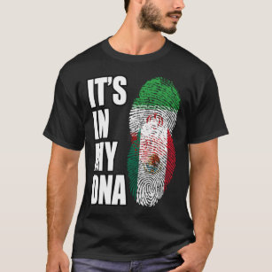 T-shirt Drapeau ADN Patrimoine Mélange Iranien Et Mexicain