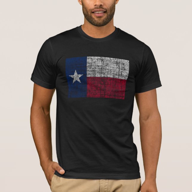 T-shirt Drapeau affligé du Texas (Devant)
