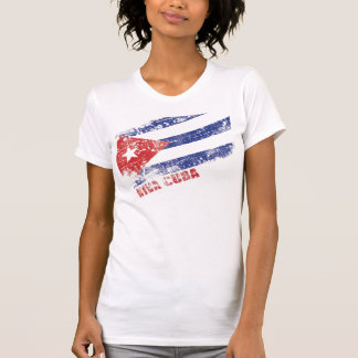 T-shirt Drapeau affligé par Cuba de vivats