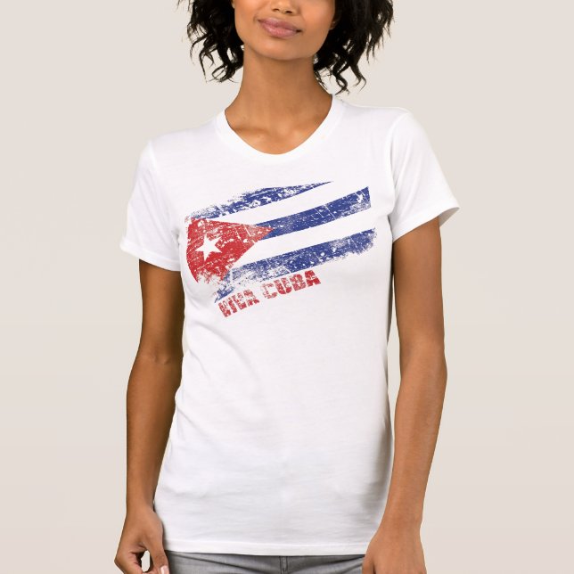 T-shirt Drapeau affligé par Cuba de vivats (Devant)