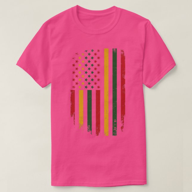 T-shirt drapeau africain américain pour la liberté de l'hi (Design devant)