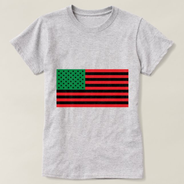 T-shirt Drapeau afro-américain (avec option ajouter le tex (Design devant)