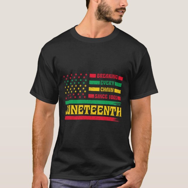T-shirt Drapeau Afro-Américain Drapeau Dun Dun Dun Dun Dun (Devant)
