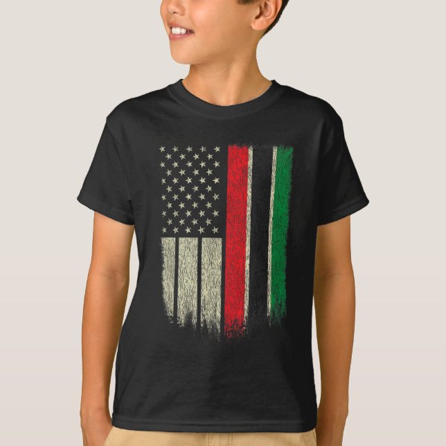 T-shirt Drapeau afro-américain Drapeau panafricain Drapeau (Devant)