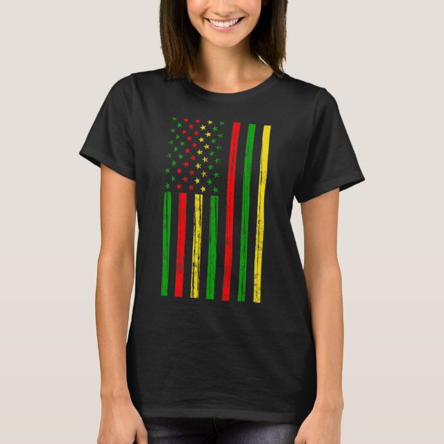 T-shirt Drapeau Afro-Américain Pour Le Mois De L'Histoire  (Devant)