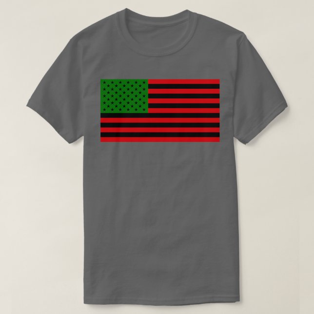 T-shirt Drapeau afro-américain rouge noir vert (Design devant)