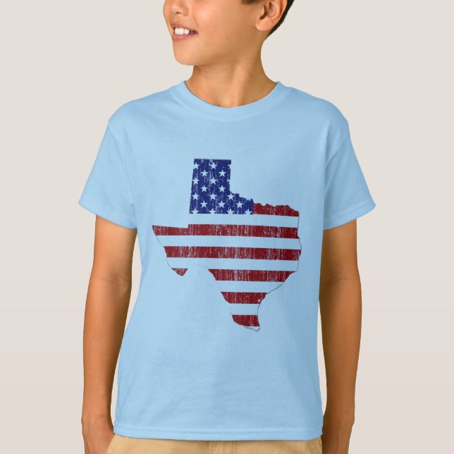 T-SHIRT DRAPEAU ÂGÉ LE TEXAS DES USA (Devant)