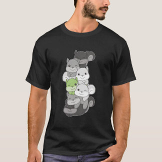 T-shirt Drapeau Agender Fierté Mois LGBTQ+ Écureuil Agende