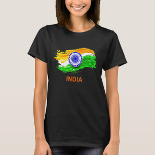 T-shirt Drapeau agité d'Inde Bharat Indien