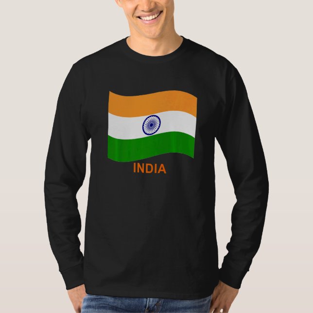 T-shirt Drapeau agité indien Bharat d'Inde   (Devant)