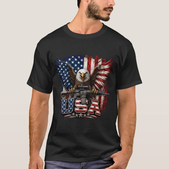 T-shirt Drapeau Aigle 4 juillet (Devant)