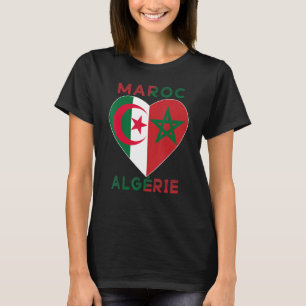 T-shirt Drapeau Aimer Maroc Algérie, I Love Maroc Algérie 