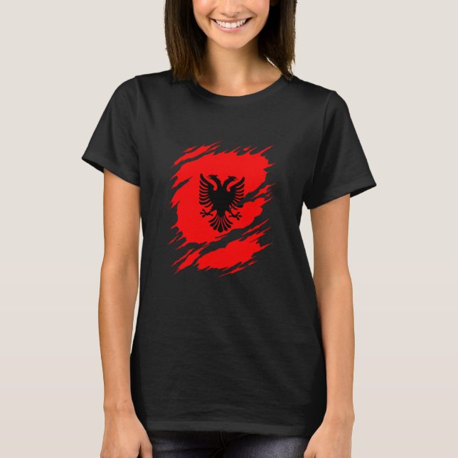 T-shirt Drapeau albanais Albanie (Devant)