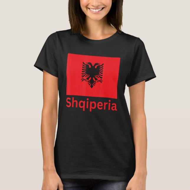 T-shirt Drapeau albanais double tête Aigle Albanie Shqiper (Devant)
