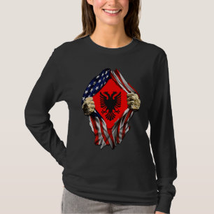 T-shirt Drapeau albanais en moi Albanie