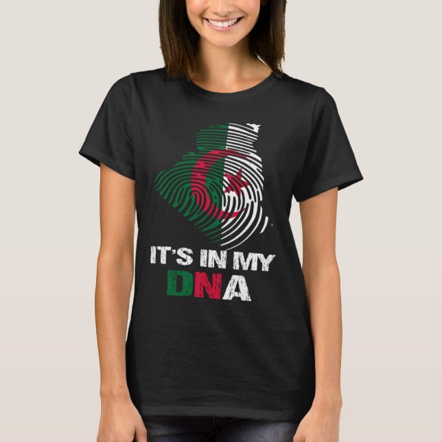 T-shirt Drapeau Algérie Algérie  C'est dans mon ADN  2 (Devant)