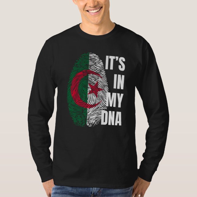 T-shirt Drapeau algérien Adn empreintes digitales Mois de  (Devant)
