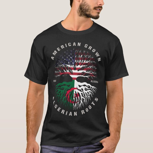 T-shirt Drapeau algérien américain (Devant)
