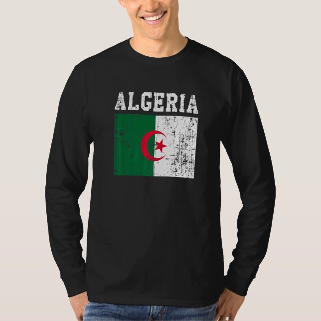 T-shirt Drapeau algérien Vintage rétro (Devant)
