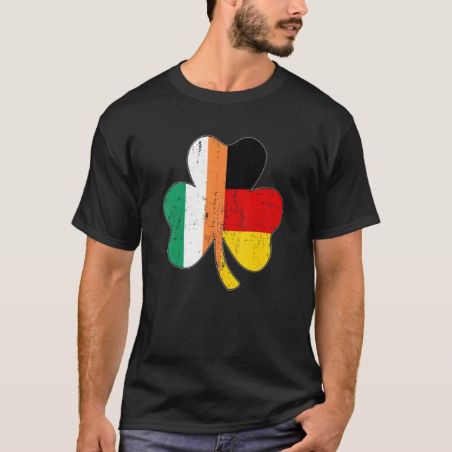 T-shirt Drapeau allemand de la feuille shamrock pour St pa (Devant)