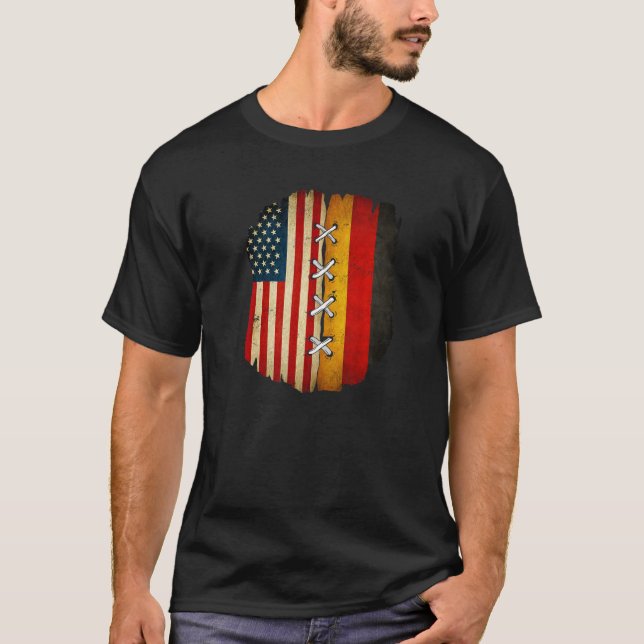 T-shirt Drapeau allemand demi-américain Allemagne États-Un (Devant)