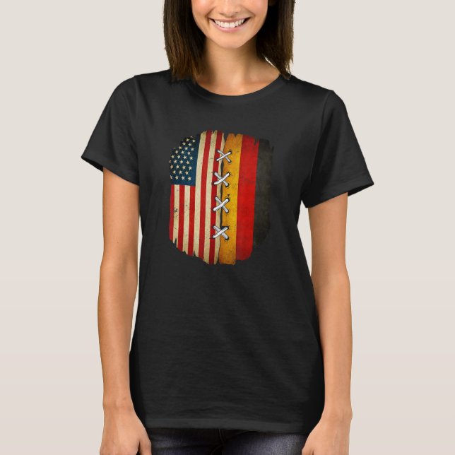 T-shirt Drapeau allemand demi-américain États-Unis Drapeau (Devant)