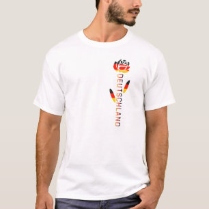 T-shirt Drapeau allemand Deutschland Rose