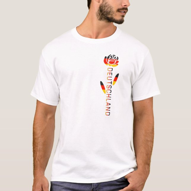 T-shirt Drapeau allemand Deutschland Rose (Devant)