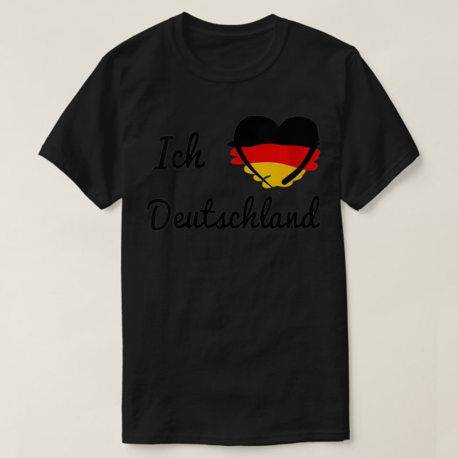 T-shirt Drapeau Allemand Femme Ich Liebe Deutschland I Lov (Design devant)