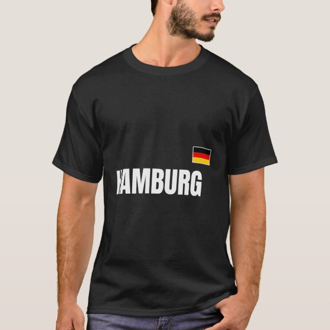 T-shirt Drapeau allemand Hambourg Allemagne Drapeau allema (Devant)